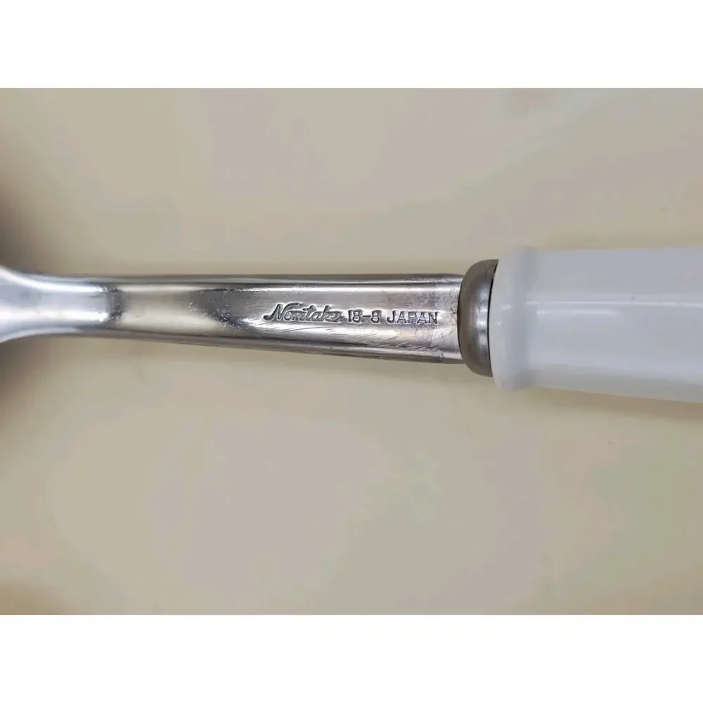 Set 2 Noritake BLEUFLEUR Stainless Floral Japan Cold Meat Fork & Serving Spoon